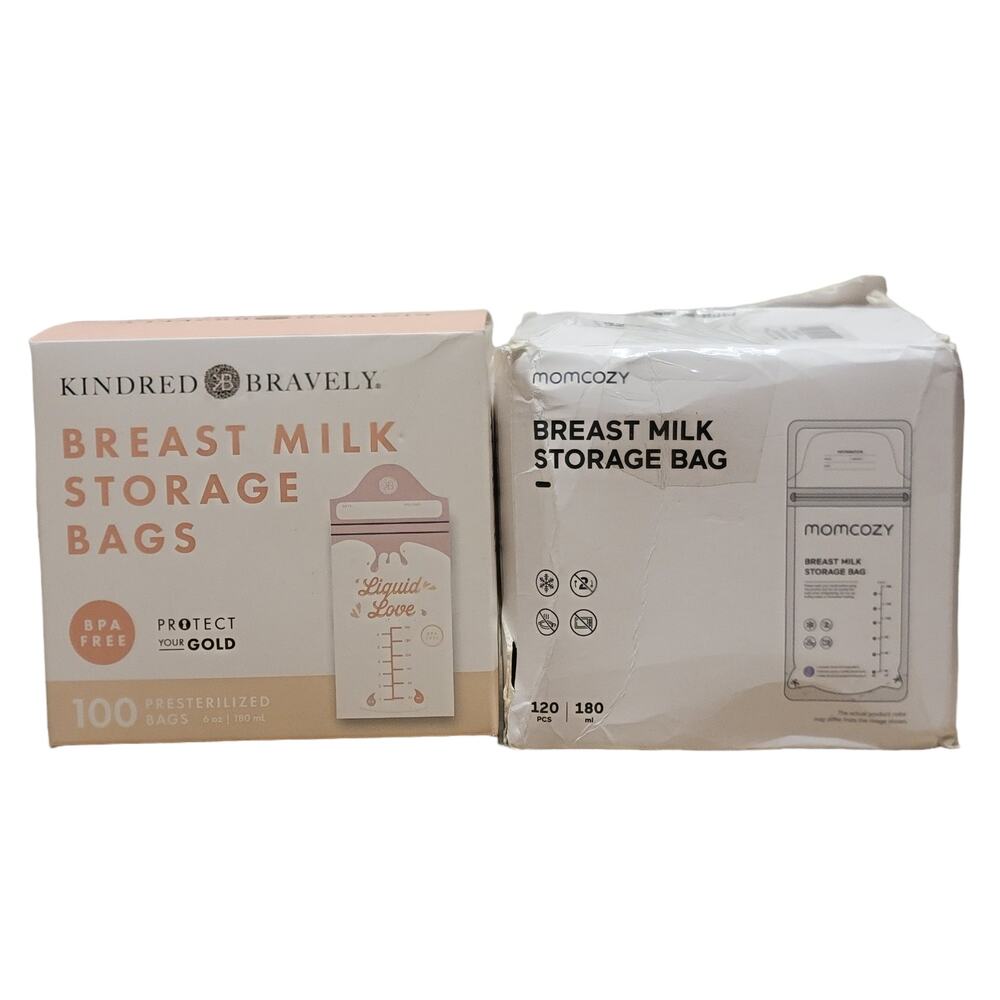 Breast Milk Storage Bags 220 Ct 6 oz 180 ml MomCozy Kindred Bravely